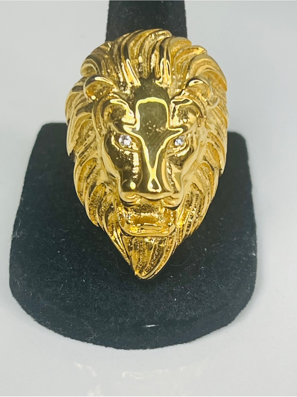 Vintage Gold Lion Head Statement Ring - Vintage - Picture 3 of 7